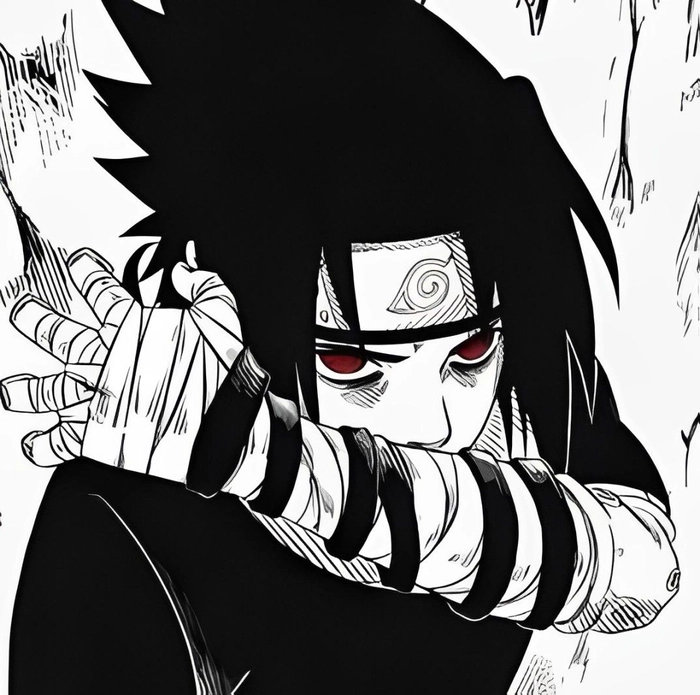sasuke pfp black and white 2